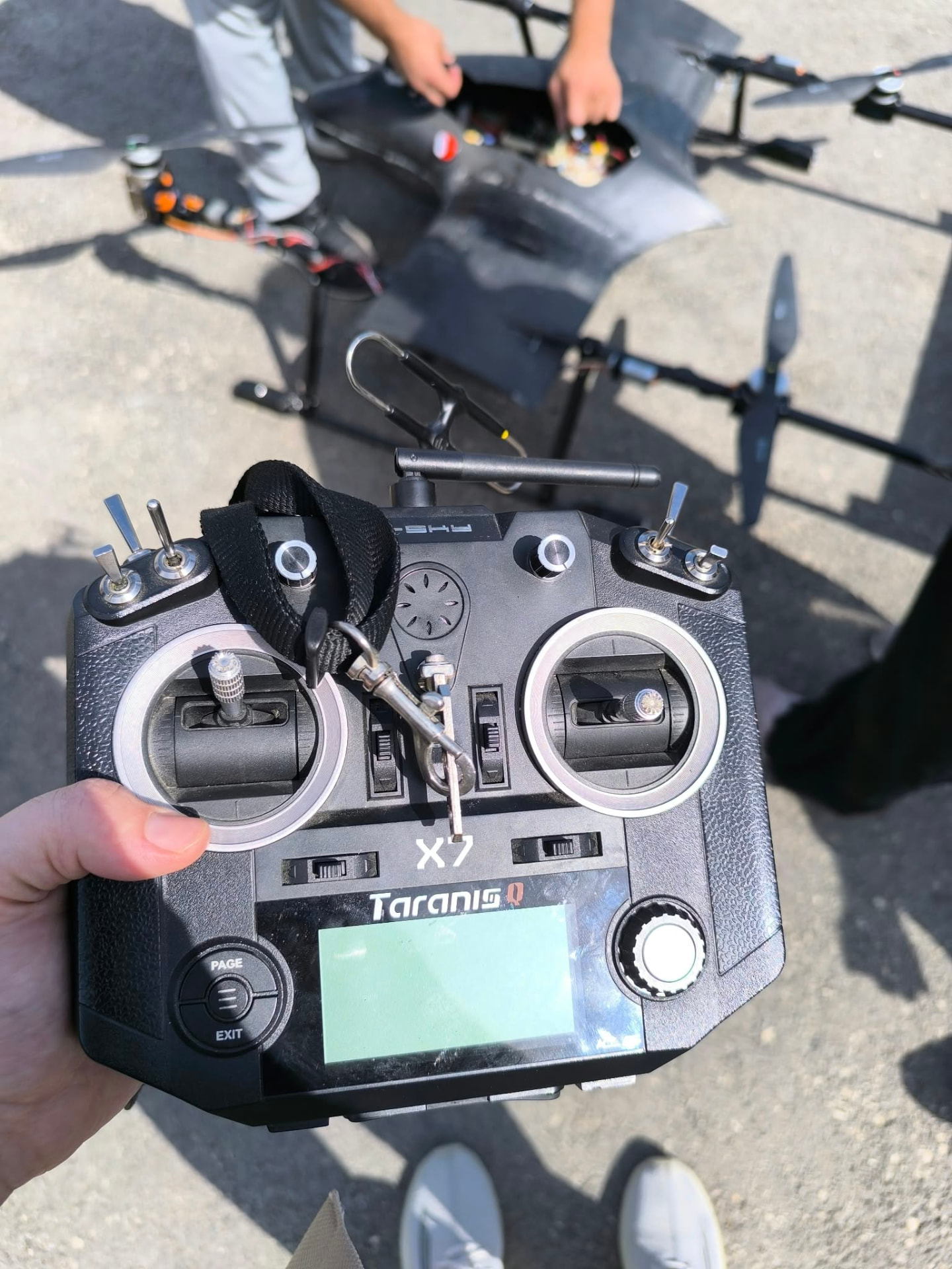 FrSky Taranis Q X7 transmitter at the field